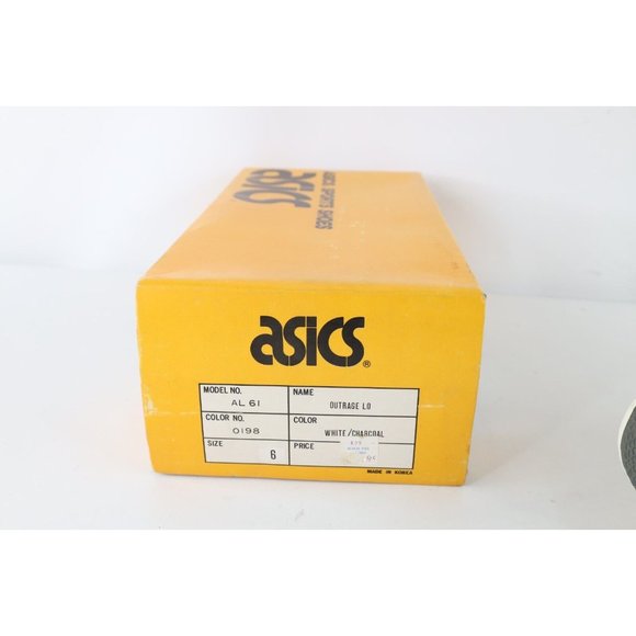 NOS Vintage 90s Asics Mens 6 Spell Out Outrage Sneakers Shoes White Charcoal main image 6